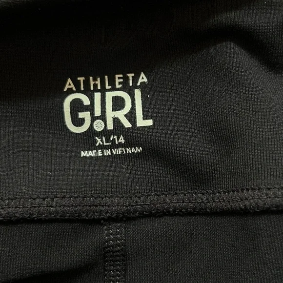 Athleta Girls Earn Your Stripe Black Leggings XL 14 - Picture 2 of 5
